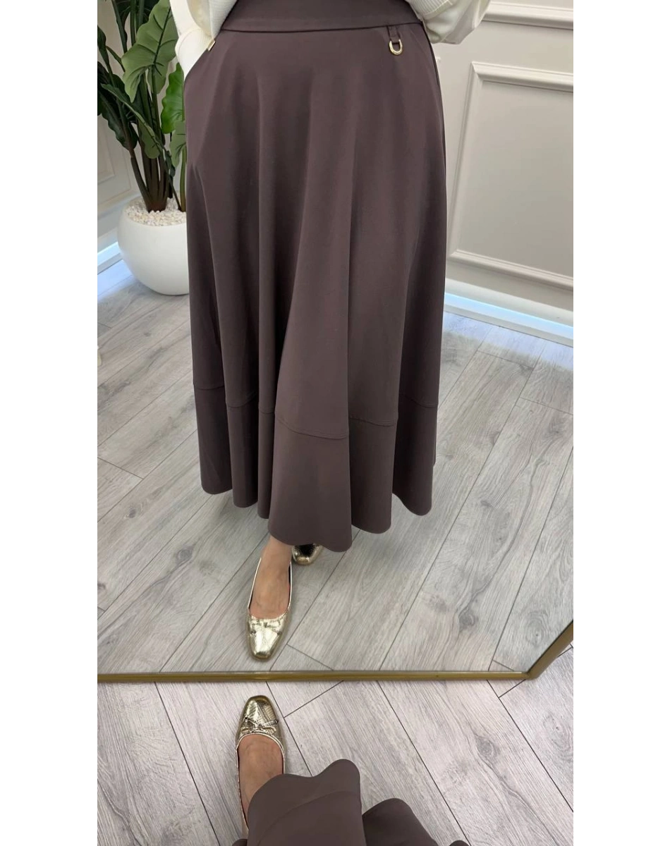 Yusuf Özdemir 26Y1627 Latte Cepli Etek Ucu Dikişli Etek