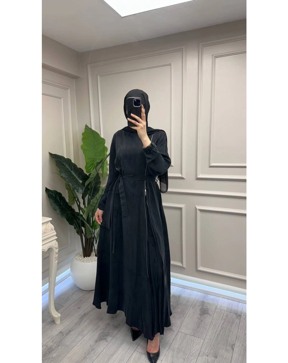 Misswhence 39809 Siyah Fermuar Detaylı Elbise