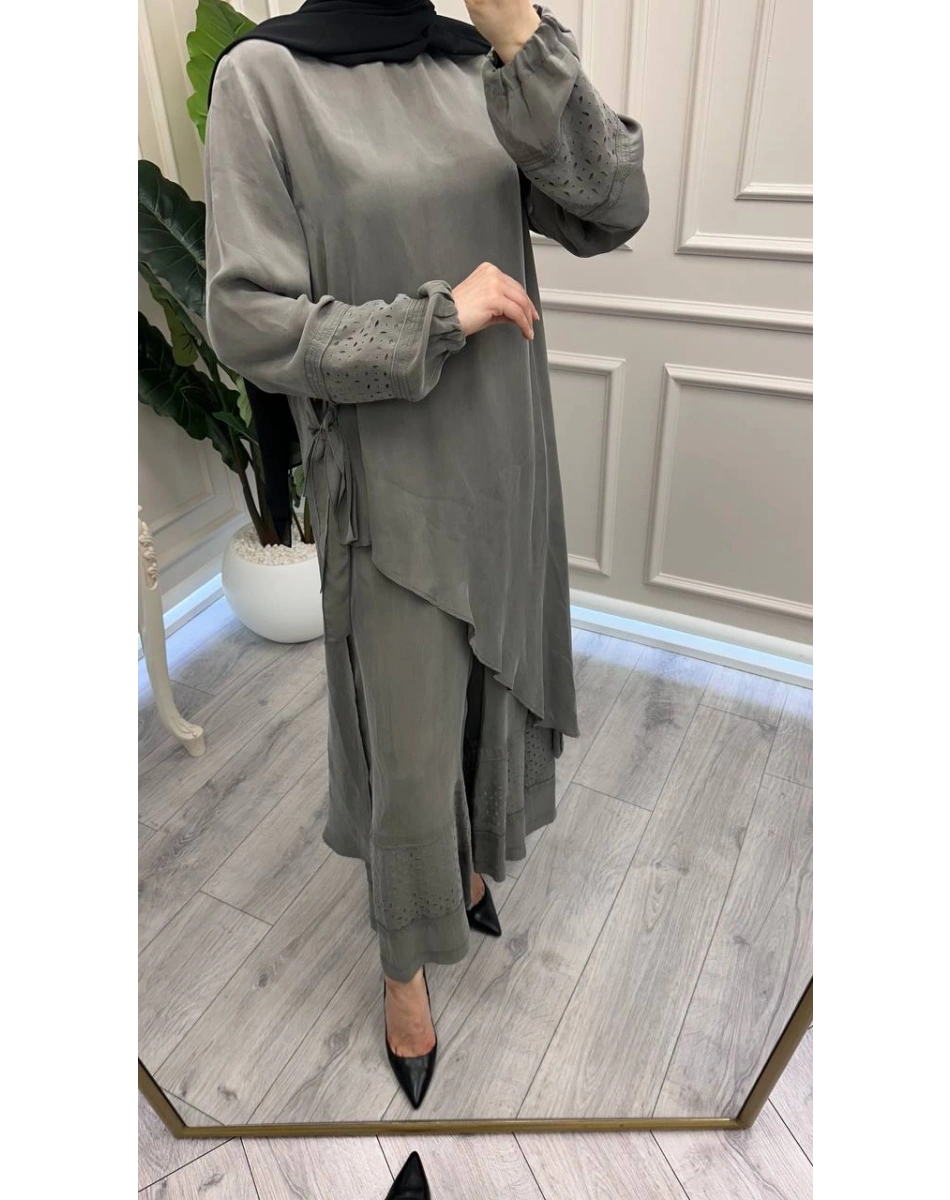 Misswhence 39003 Gri Tunik Takım