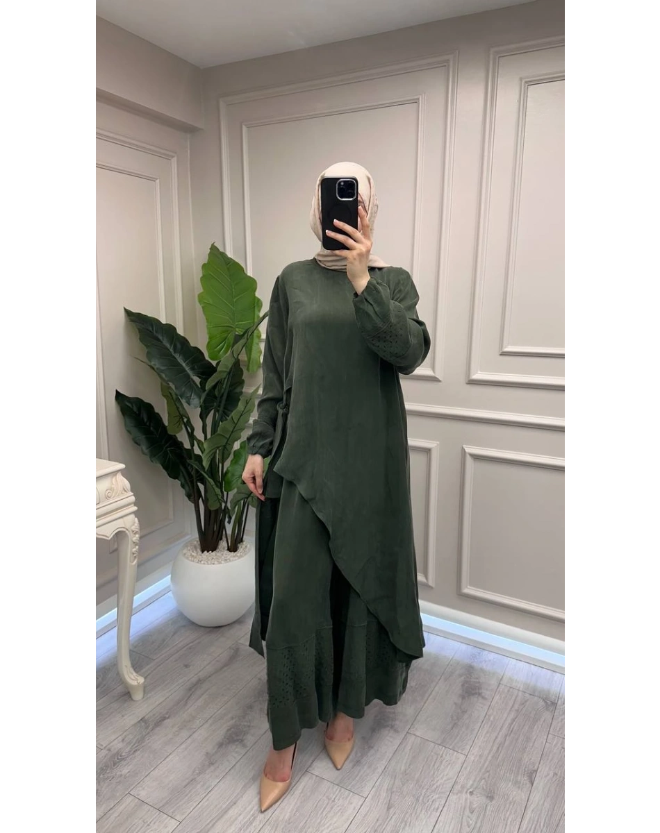 Misswhence 39003 Yeşil Tunik Takım