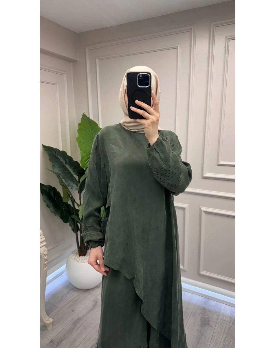 Misswhence 39003 Yeşil Tunik Takım