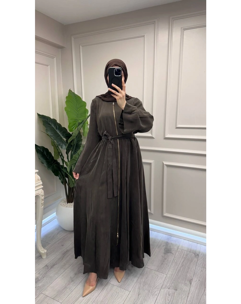 Misswhence 39506 Kahverengi Şal Detaylı Kap