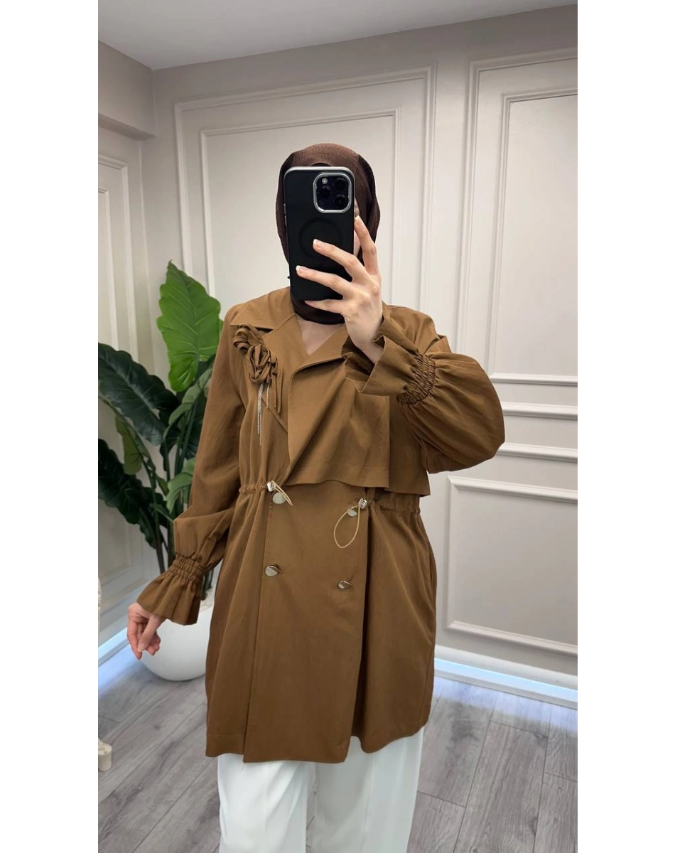 Trenç 3741 Kahve Kruvaze Yaka Kap