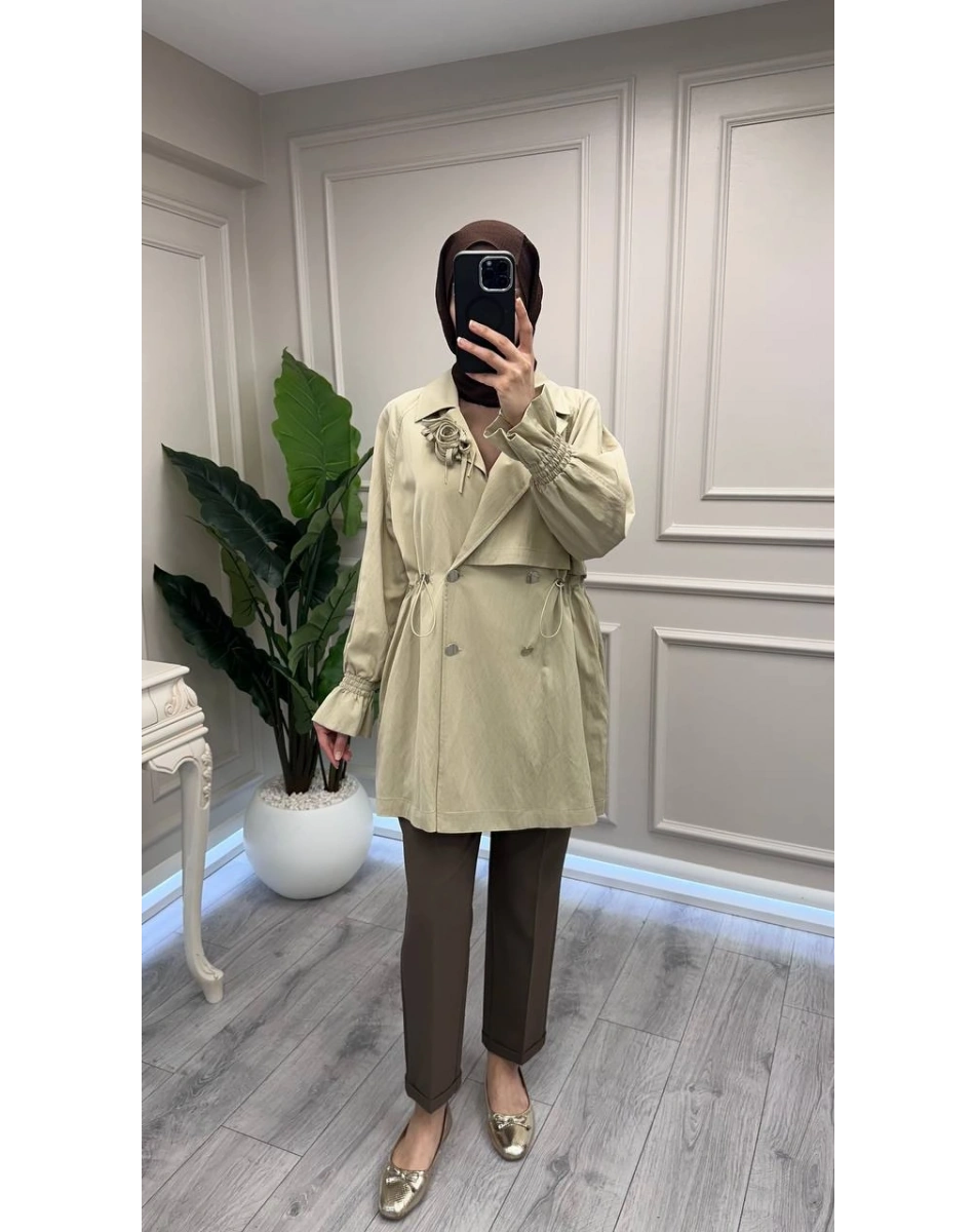 Trenç 3741 Taş Büzgü Detaylı Kap