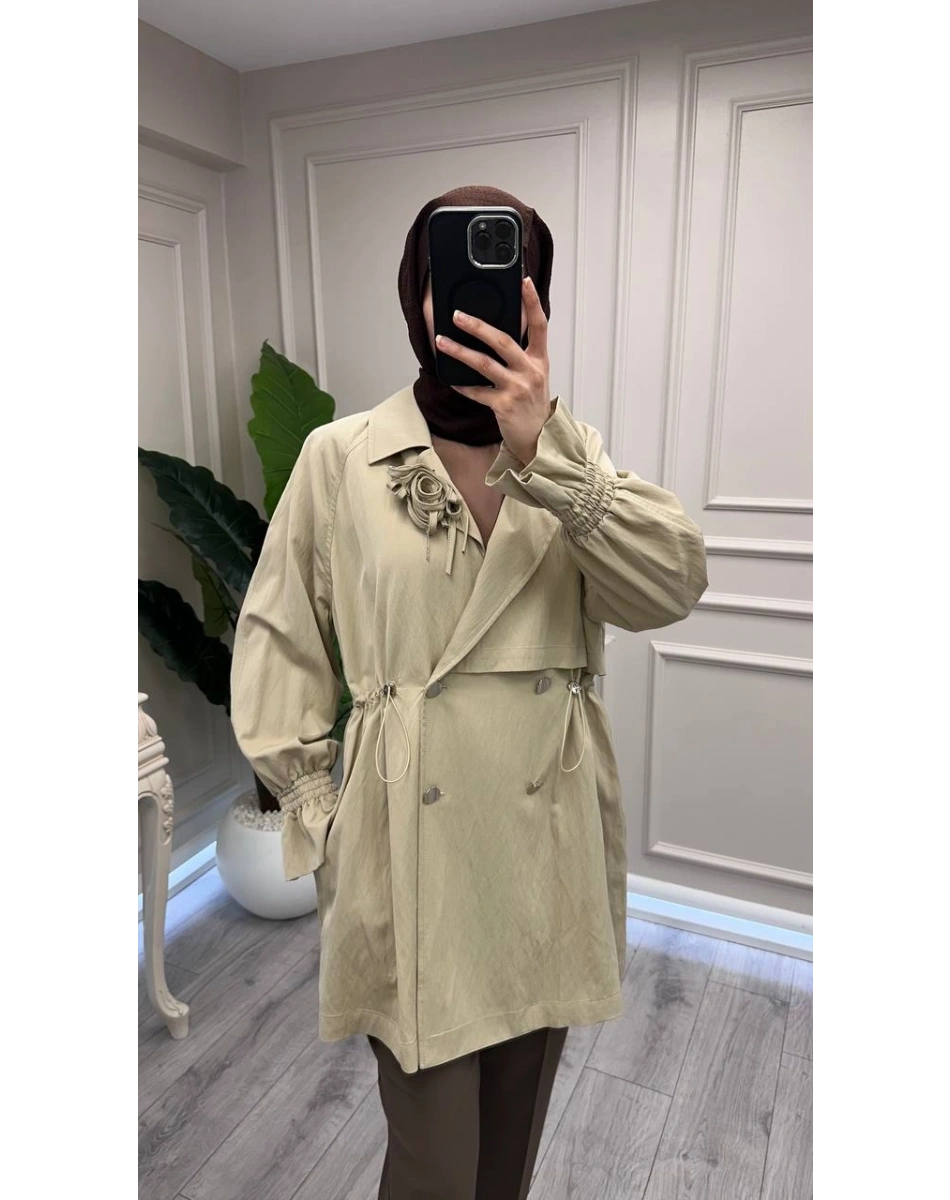 Trenç 3741 Taş Büzgü Detaylı Kap