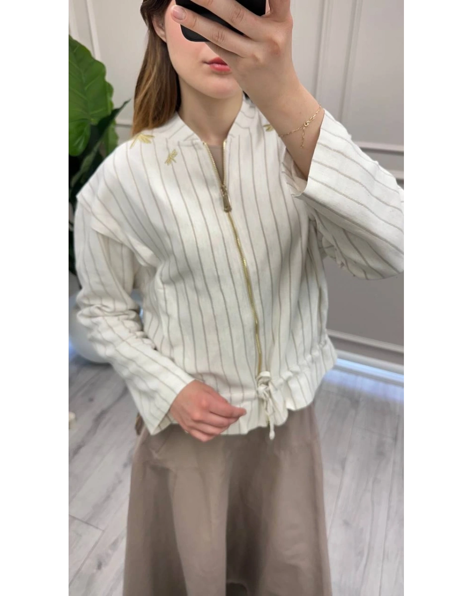 Venöve 26SSCEK0036 Çizgili Sebastian Ceket