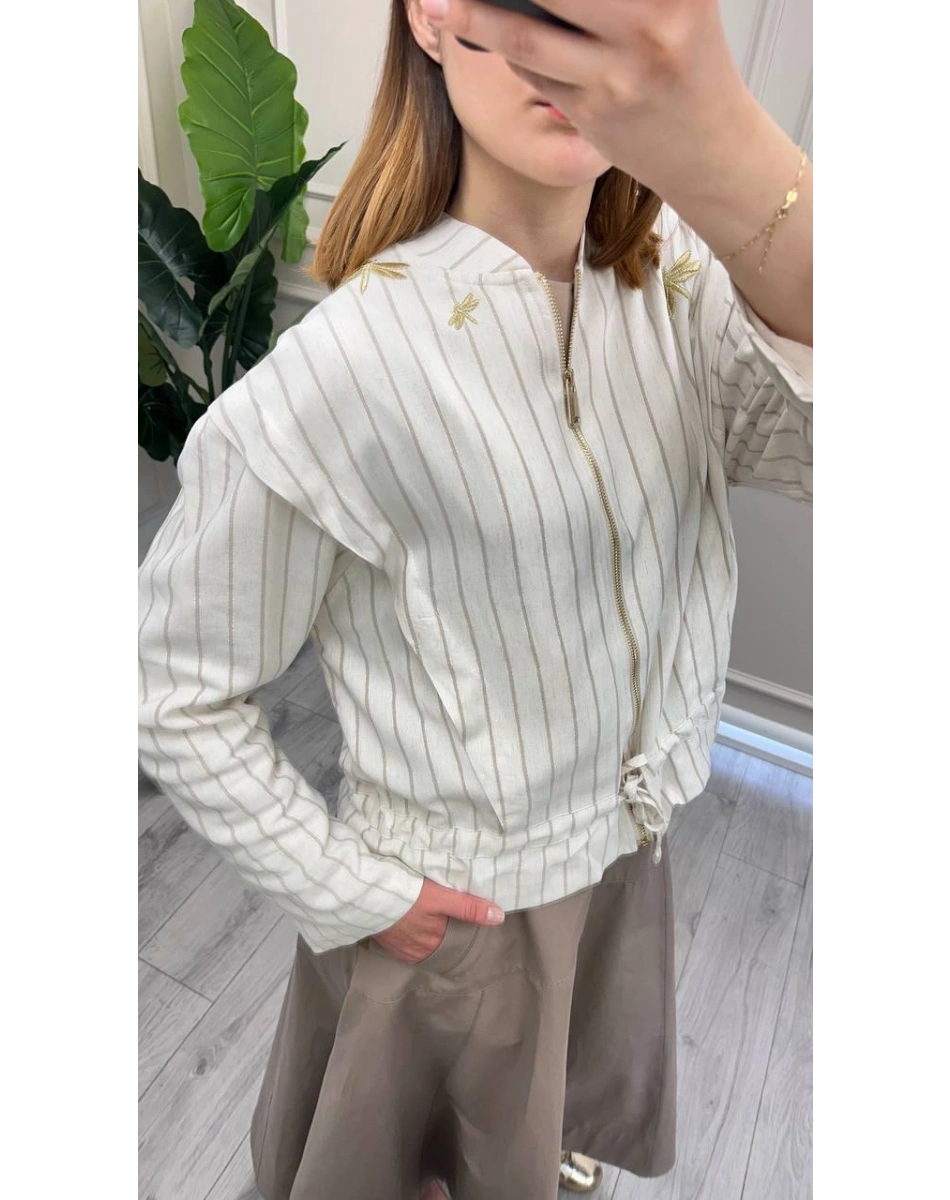 Venöve 26SSCEK0036 Çizgili Sebastian Ceket