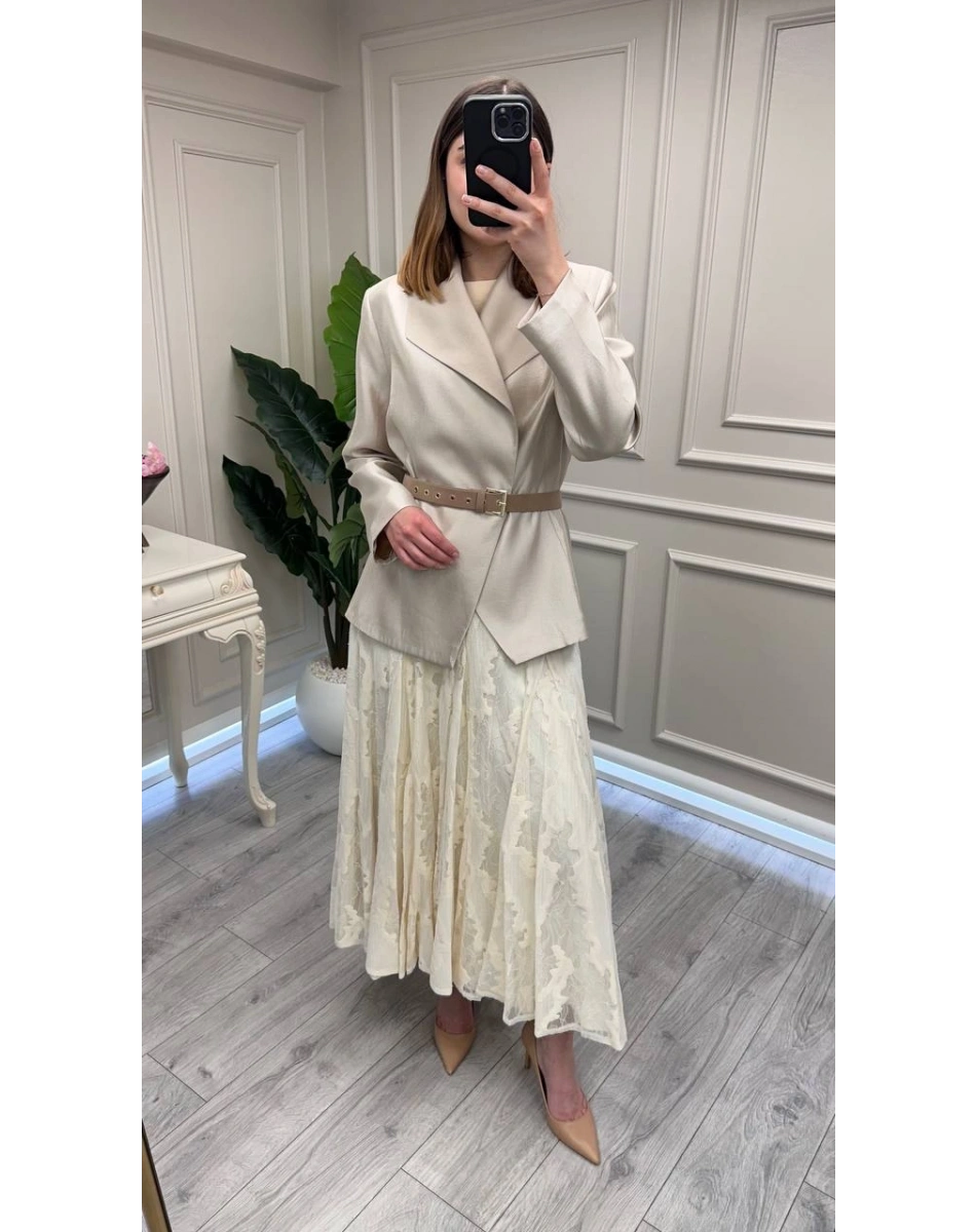 Venöve 26SSCEK0048 Bej Amelia Ceket