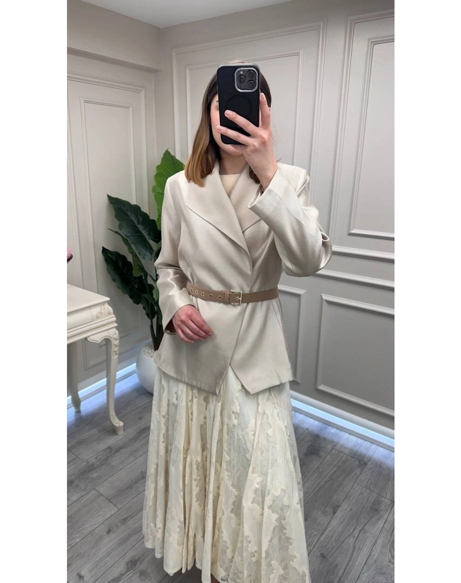 Venöve 26SSCEK0048 Bej Amelia Ceket