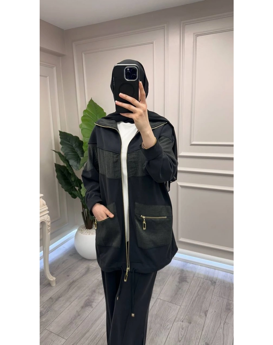 Nuss Triko 26Y1089 Siyah İkili Takım