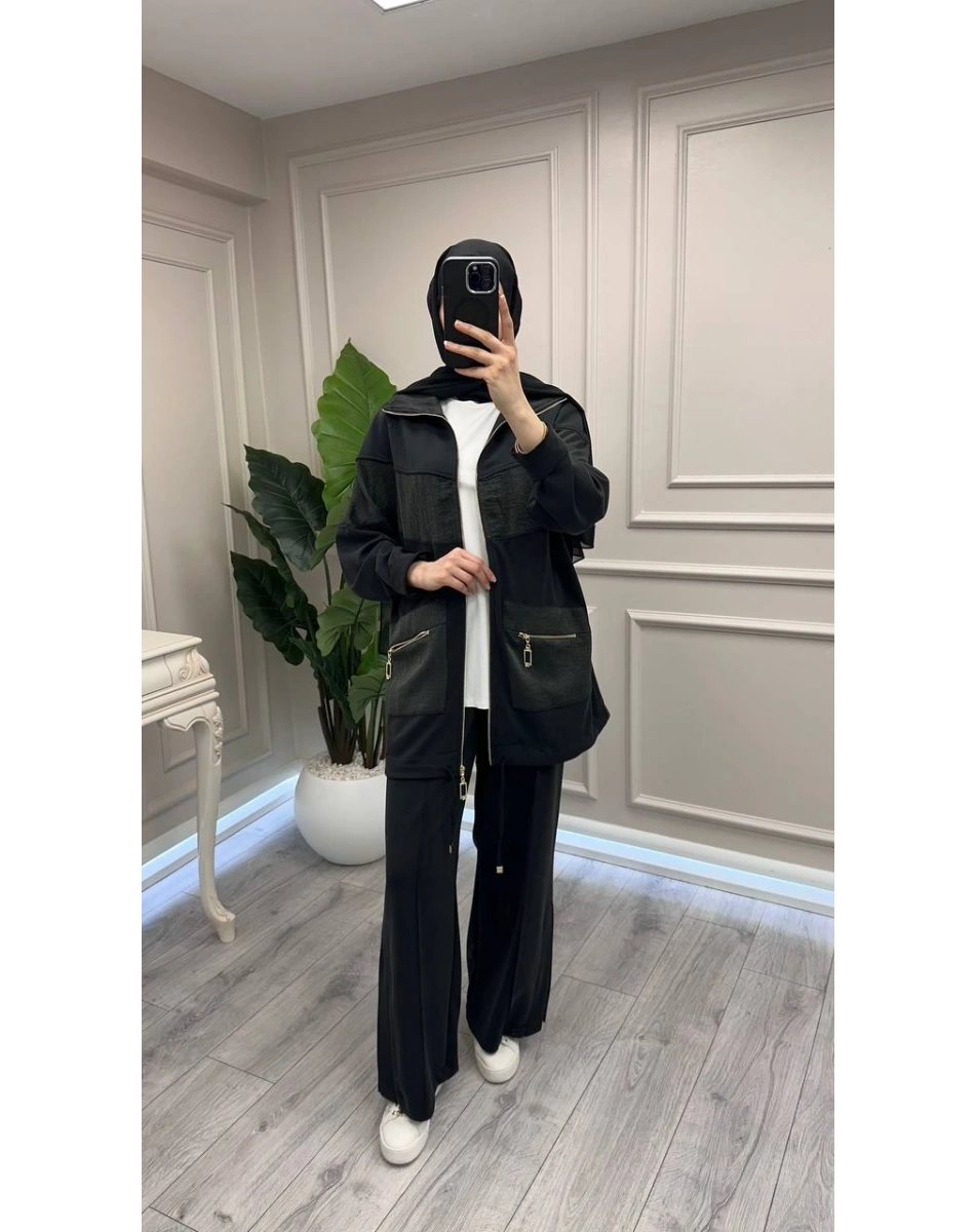 Nuss Triko 26Y1089 Siyah İkili Takım