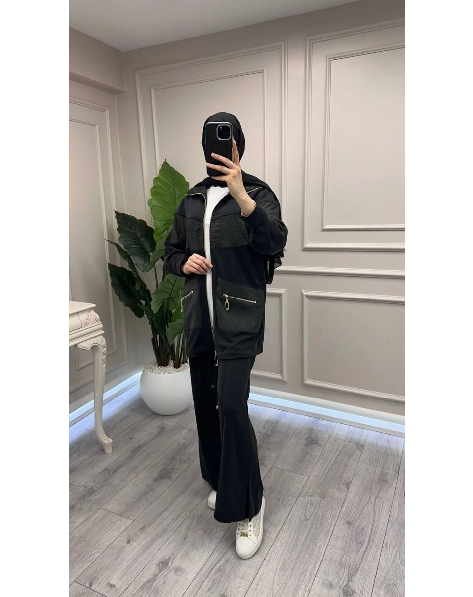 Nuss Triko 26Y1089 Siyah İkili Takım