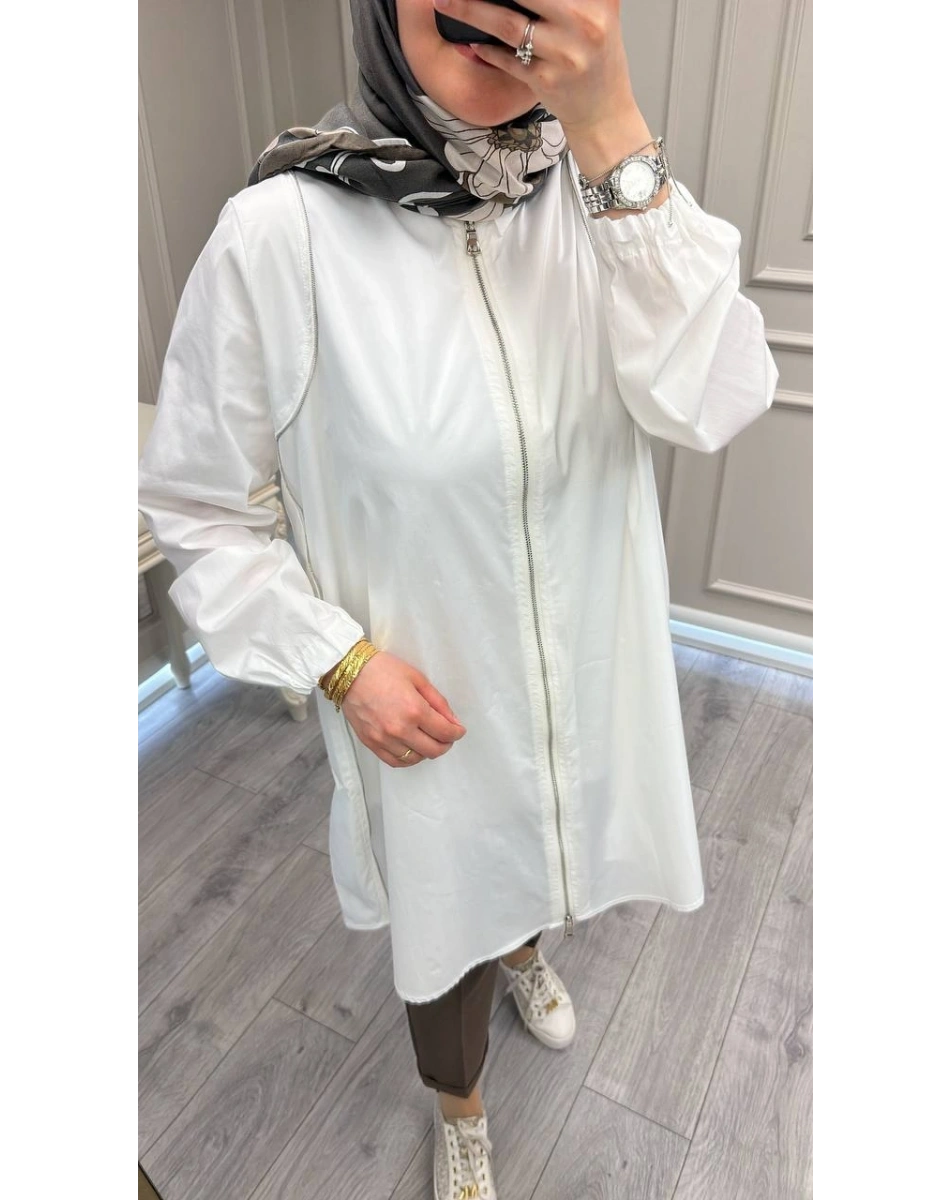 Misswhence 39302 Beyaz Poplin Gömlek