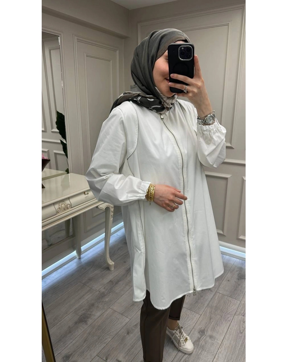 Misswhence 39302 Beyaz Poplin Gömlek