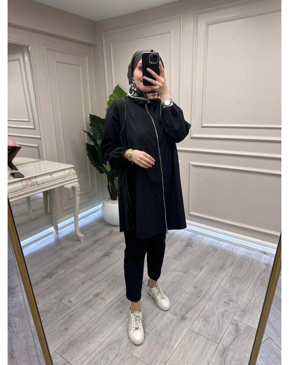 Misswhence 39302 Siyah Poplin Gömlek