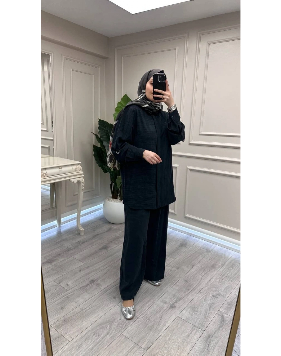 Nuss Triko 26Y1055 Siyah İkili Takım