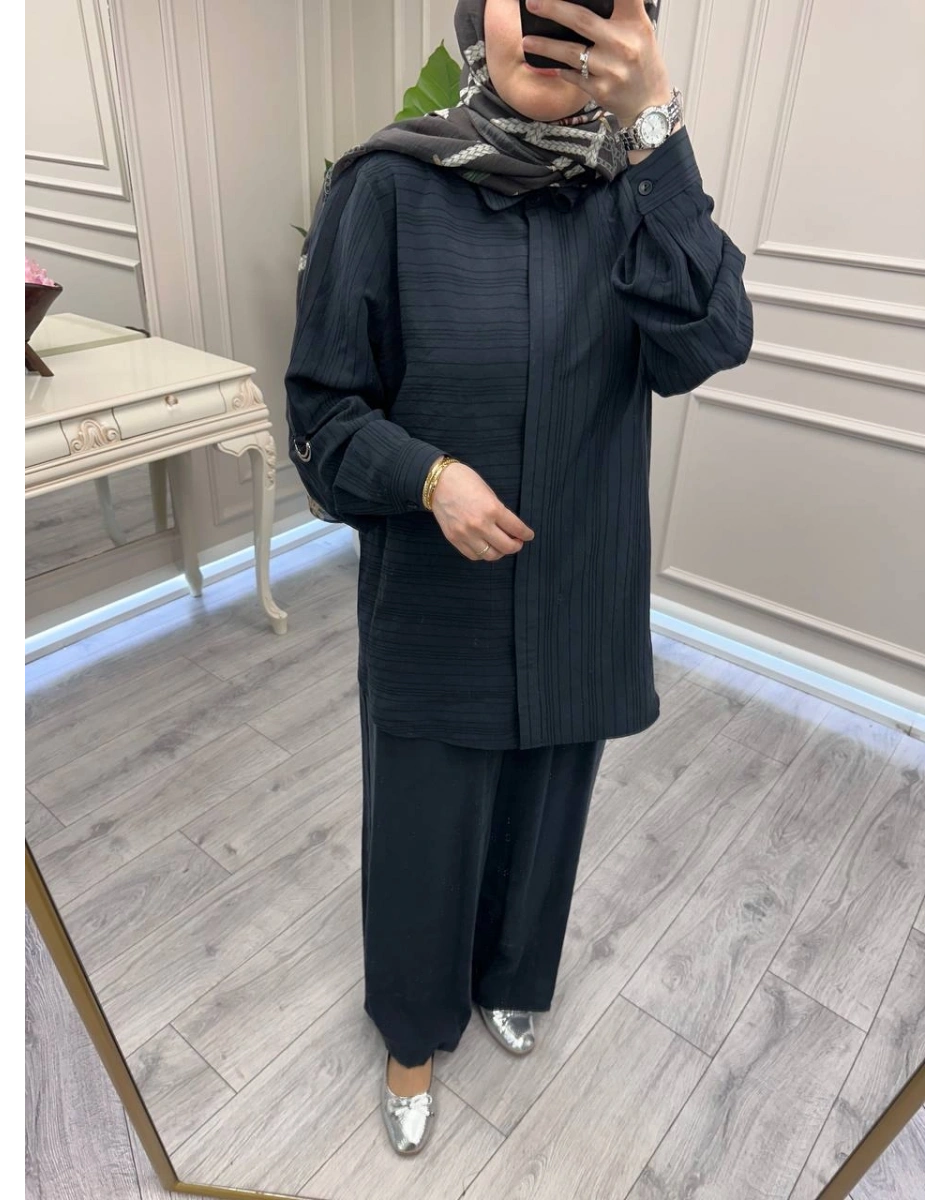 Nuss Triko 26Y1055 Siyah İkili Takım