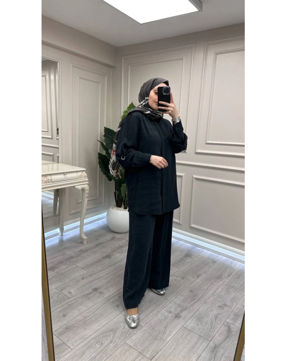 Nuss Triko 26Y1055 Siyah İkili Takım