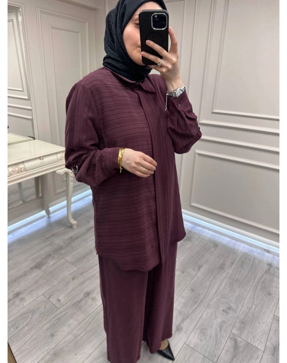 Nuss Triko 26Y1055 Mürdüm İkili Takım