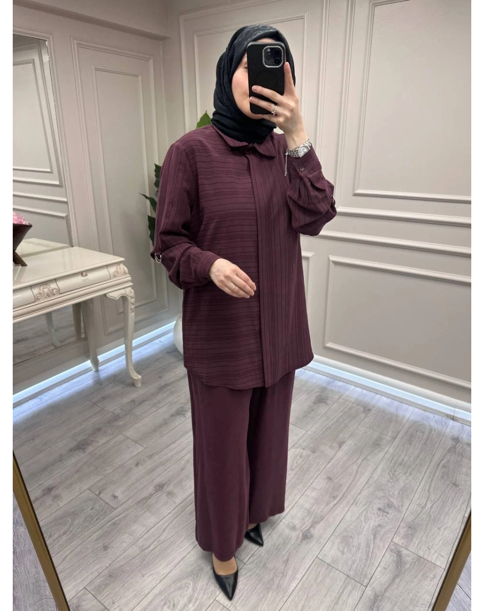 Nuss Triko 26Y1055 Mürdüm İkili Takım