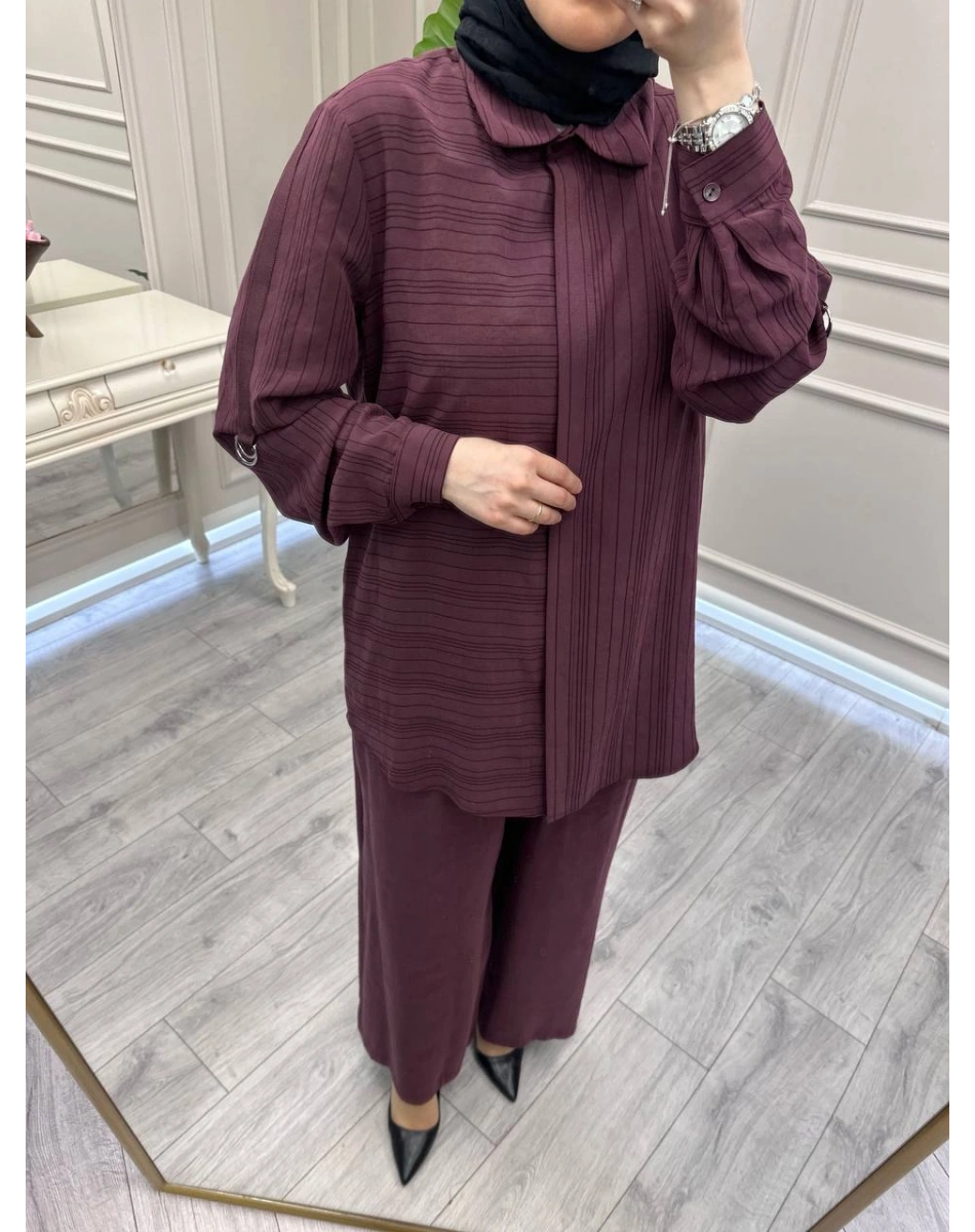 Nuss Triko 26Y1055 Mürdüm İkili Takım