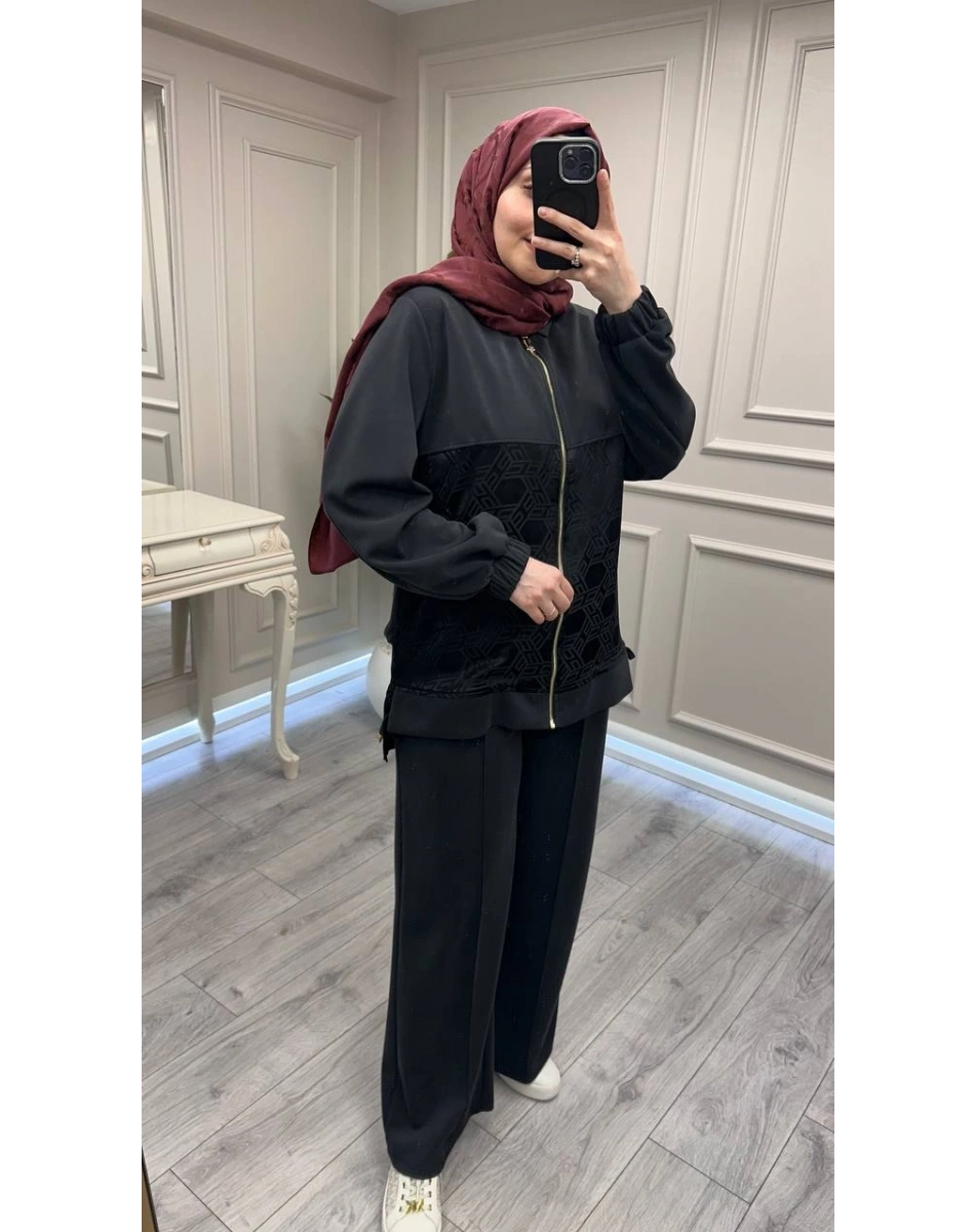 Nuss Triko 26Y1048 Siyah İkili Takım