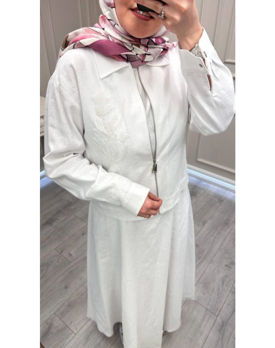 Wennora 1025 Beyaz İkili Elbise