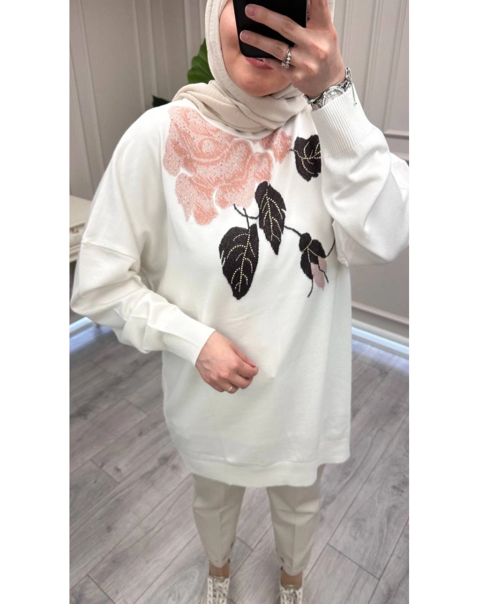 Ghisa 3651T4415 Taş Yakası Detaylı Tunik