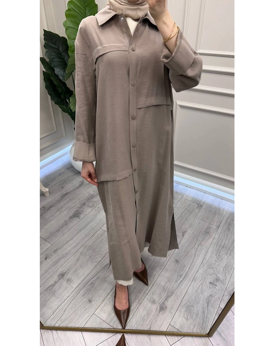 Nuss Triko 26Y6036 Bej Önü Çıtçıtlı Kap