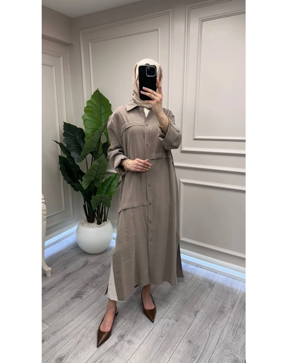 Nuss Triko 26Y6036 Bej Önü Çıtçıtlı Kap