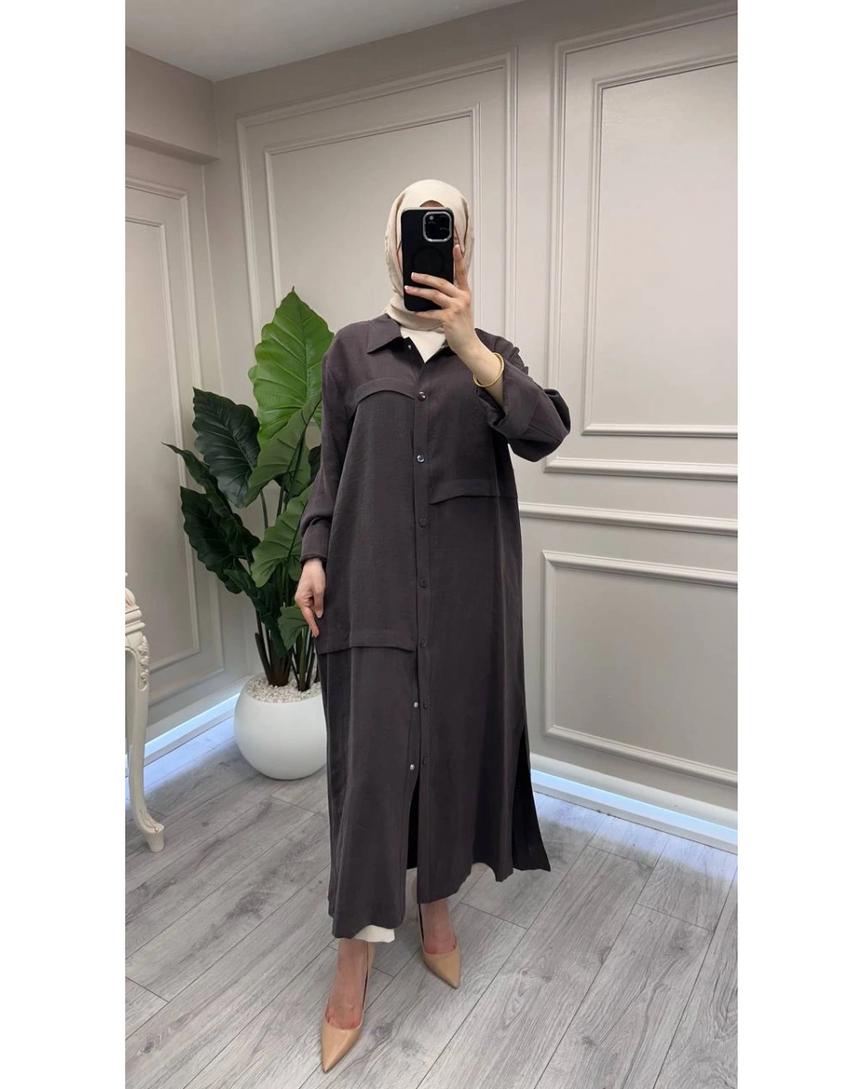 Nuss Triko 26Y6036 Bitter Önü Çıtçıtlı Kap