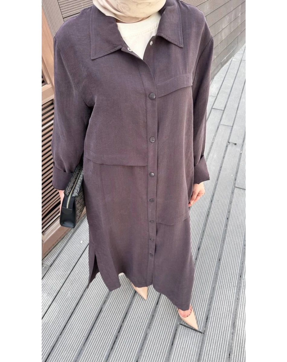 Nuss Triko 26Y6036 Bitter Önü Çıtçıtlı Kap