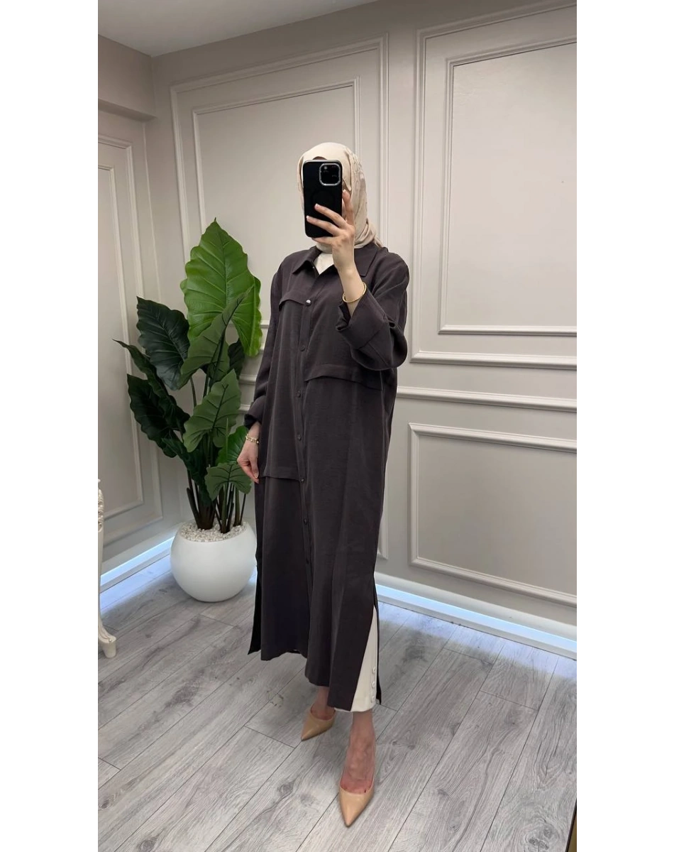 Nuss Triko 26Y6036 Bitter Önü Çıtçıtlı Kap