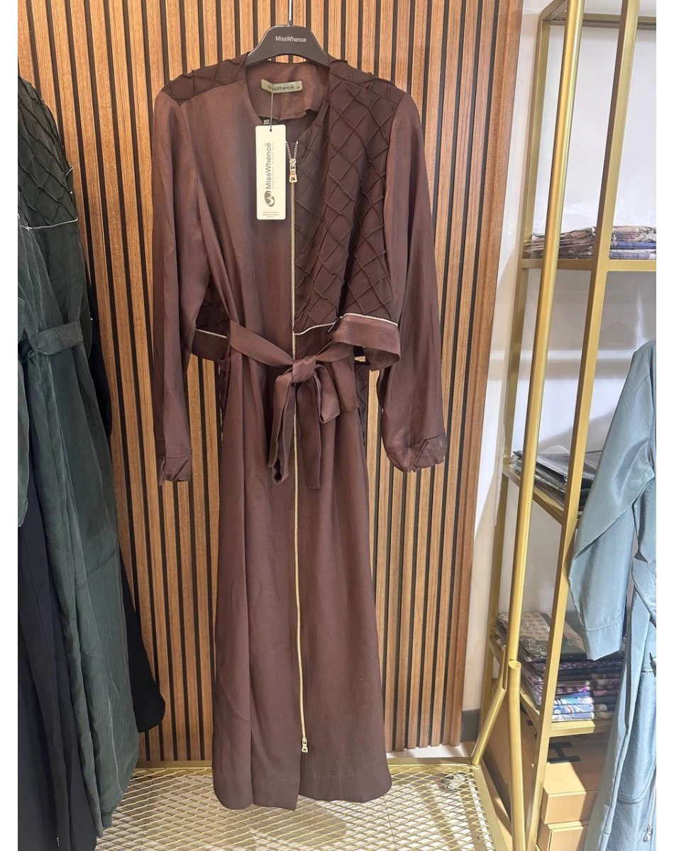 Misswhence 39515 Kahverengi Fermuar Detaylı Kap