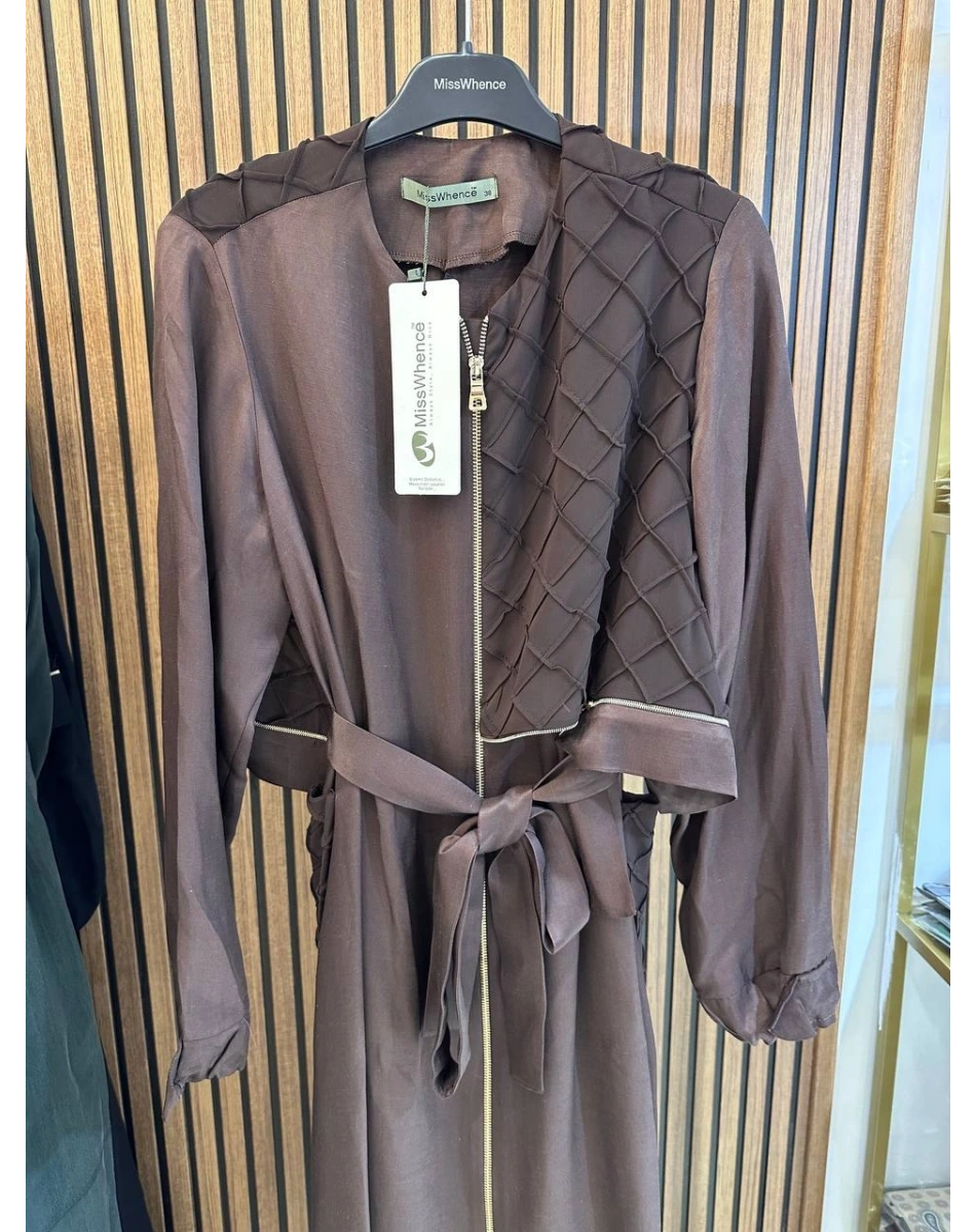 Misswhence 39515 Kahverengi Fermuar Detaylı Kap