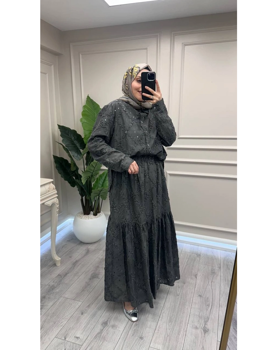 Ceremony 26Y984 Gri Brode Etekli Takım