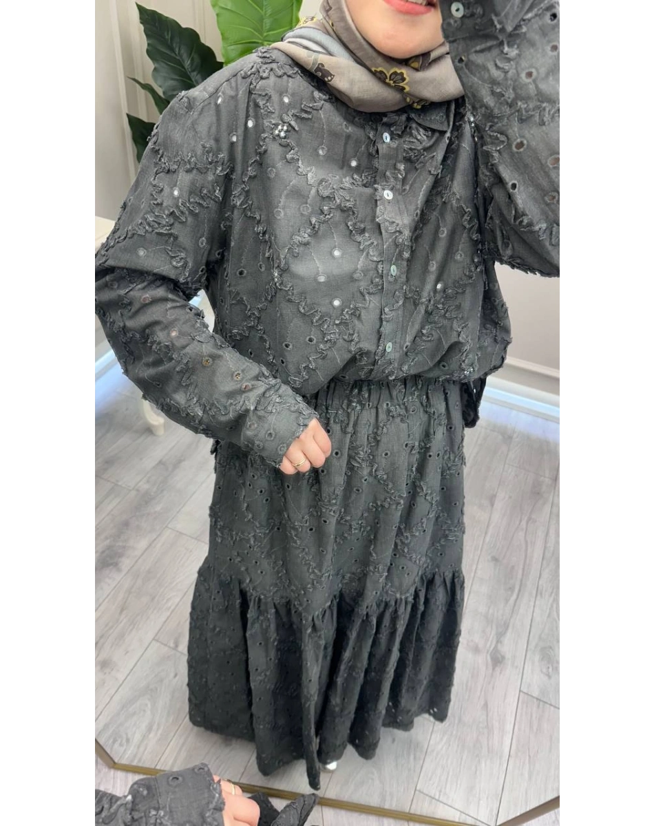 Ceremony 26Y984 Gri Brode Etekli Takım