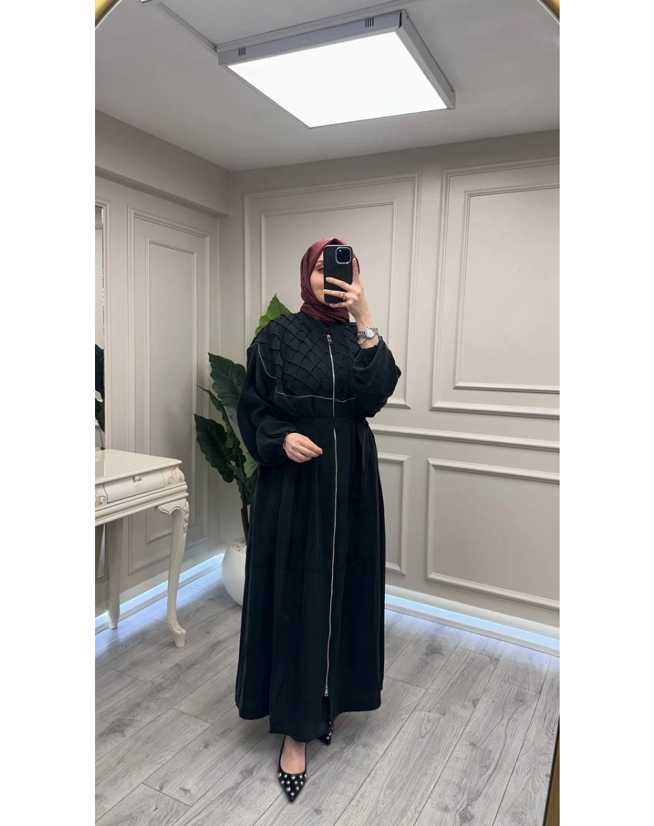 Misswhence 39505 Siyah Nervür Detaylı Kap