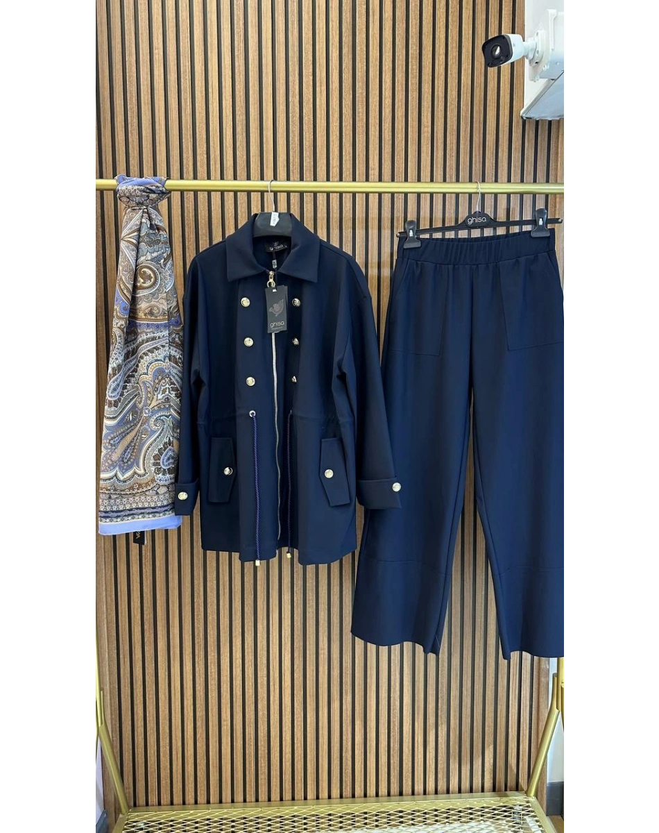 Ghisa 3610T9142 Lacivert Düğme Detaylı Takım