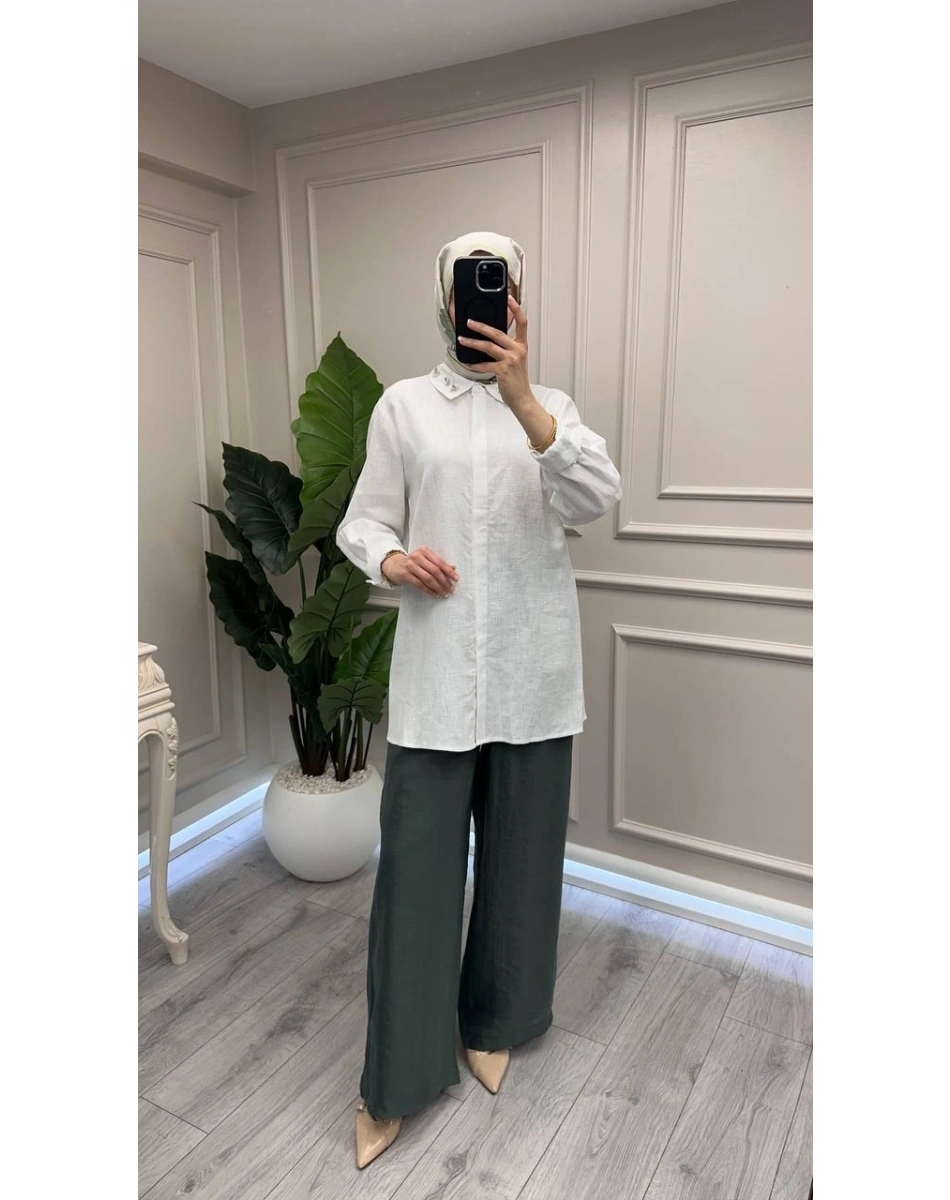 Ceremony 26Y355 Yeşil Bol Paça Pantolon