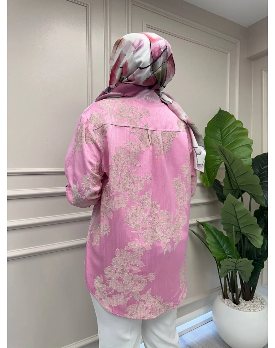 Ghisa 3610G4311 Pembe Arkası Detaylı Gömlek