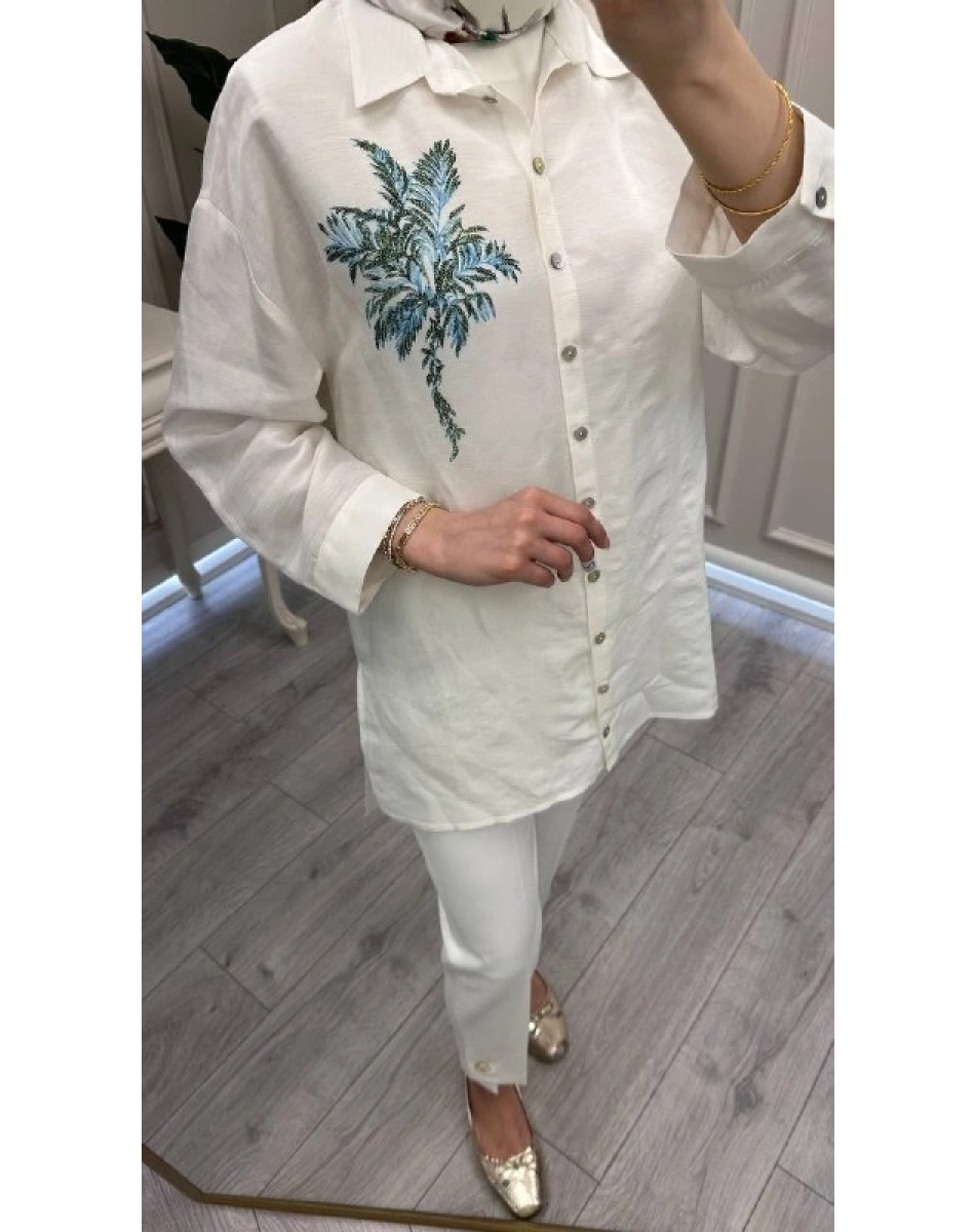 Exquise E26Y06208078 Beyaz Chevell Gömlek