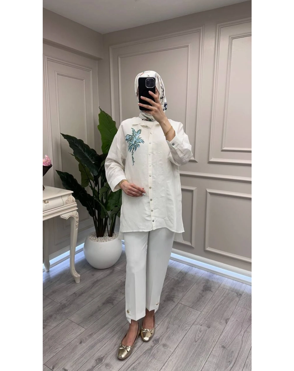 Exquise E26Y06208078 Beyaz Chevell Gömlek