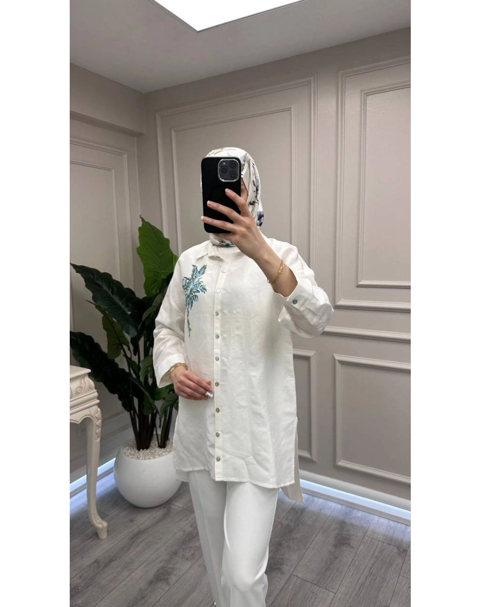 Exquise E26Y06208078 Beyaz Chevell Gömlek