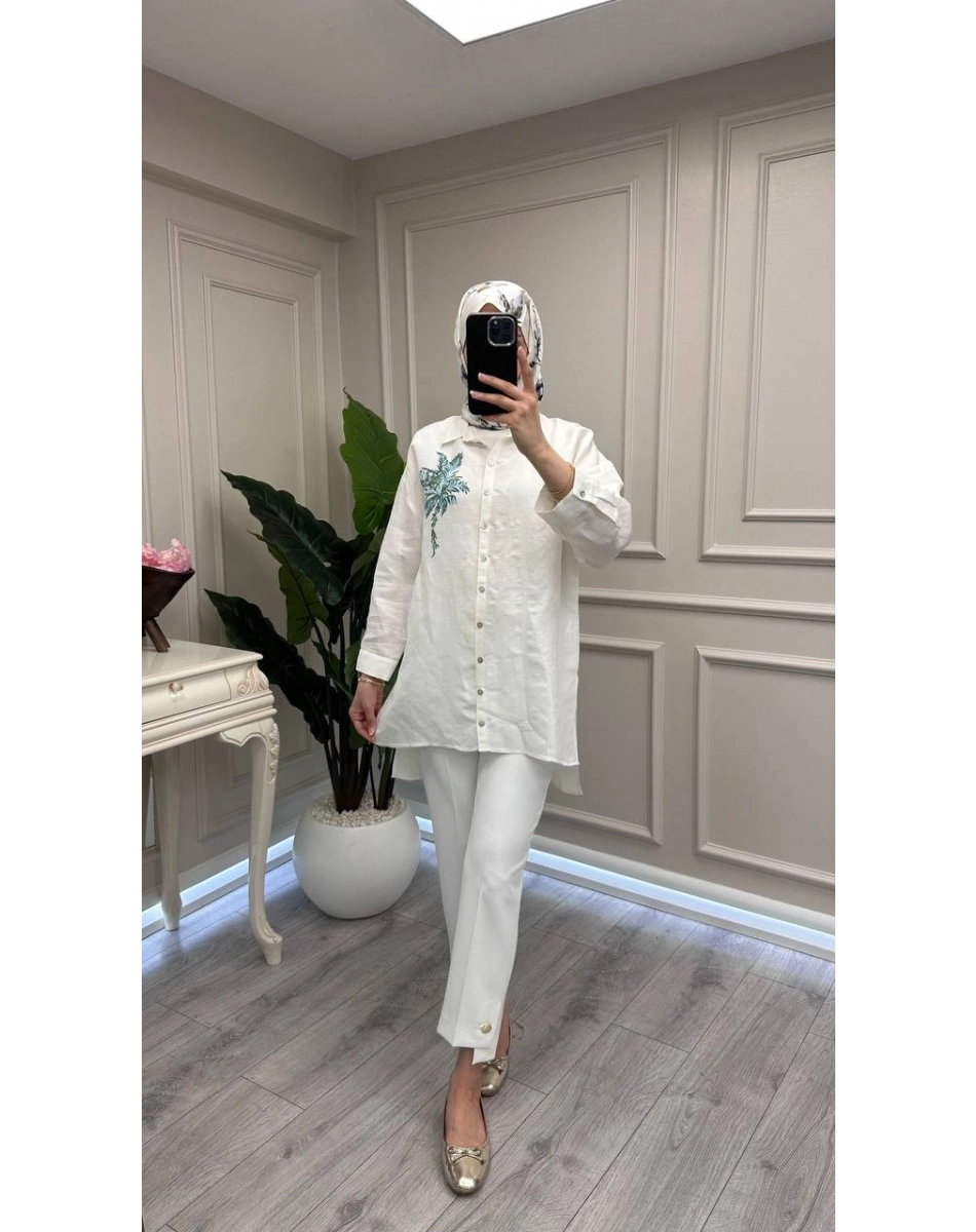 Exquise E26Y06208078 Beyaz Chevell Gömlek