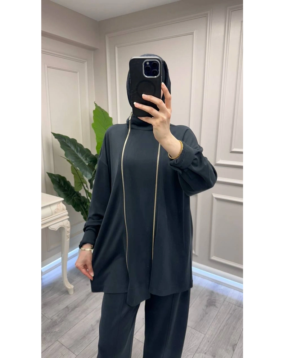 Ghisa 3610T9241 Siyah Fermuar Detaylı İkili Takım