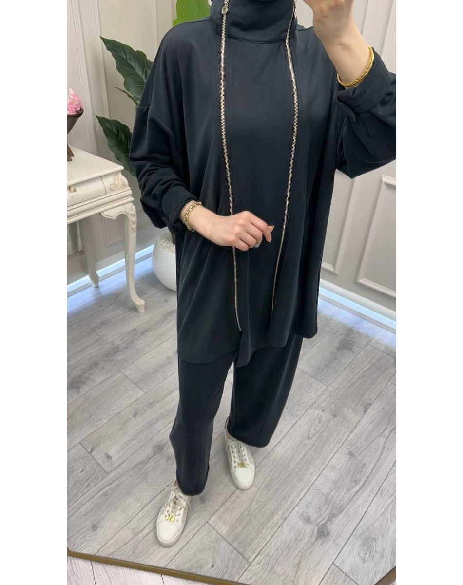 Ghisa 3610T9241 Siyah Fermuar Detaylı İkili Takım