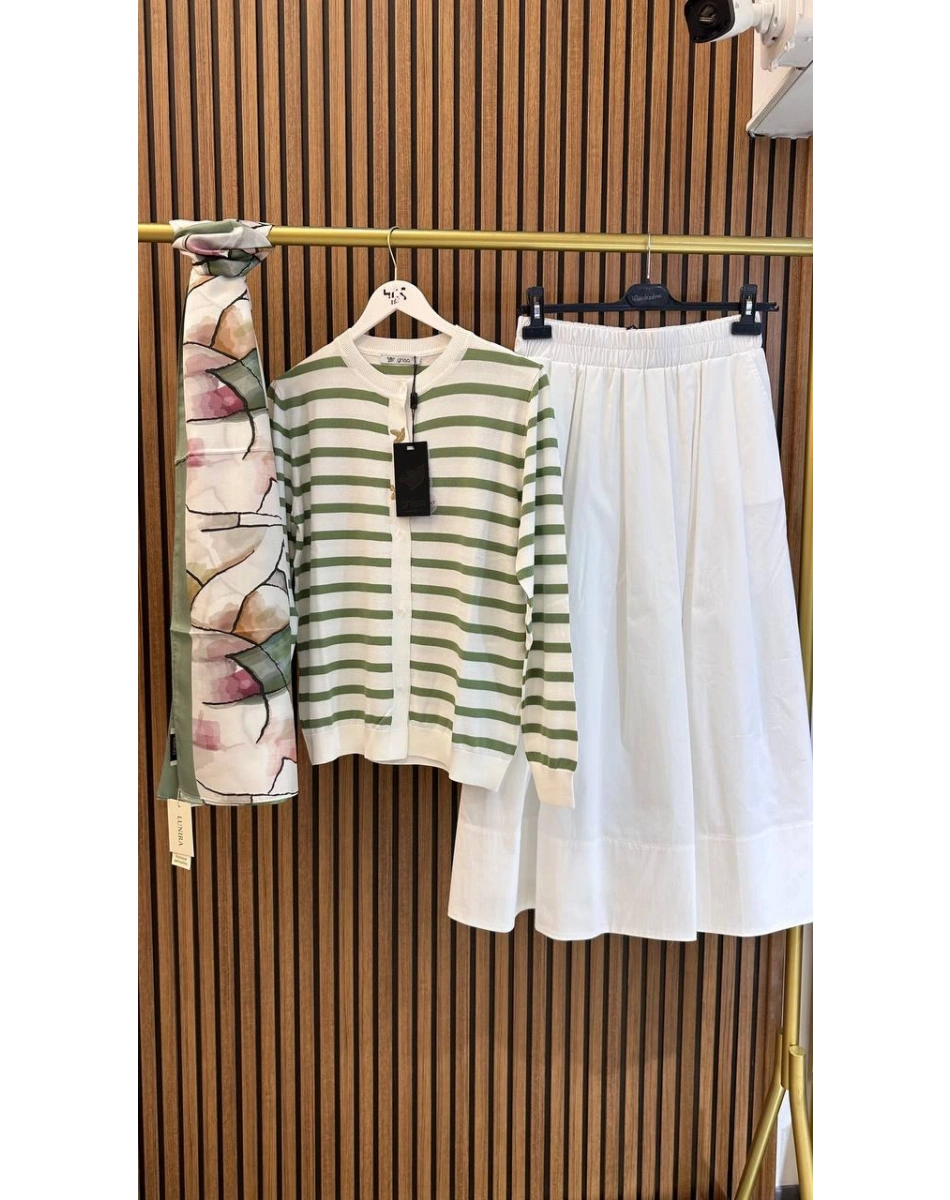 Ghisa 3620H3313 Ekru Yeşil Hırka