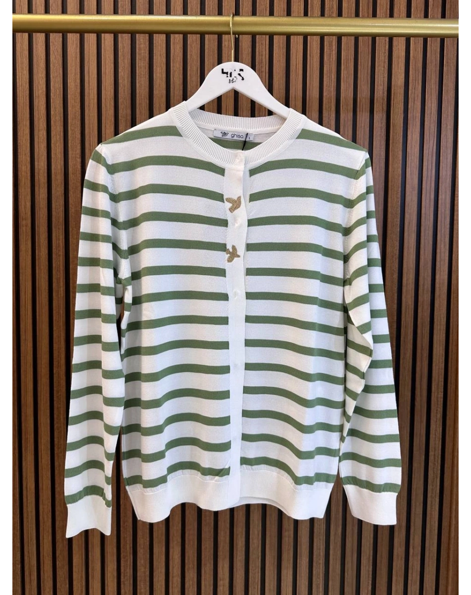 Ghisa 3620H3313 Ekru Yeşil Hırka