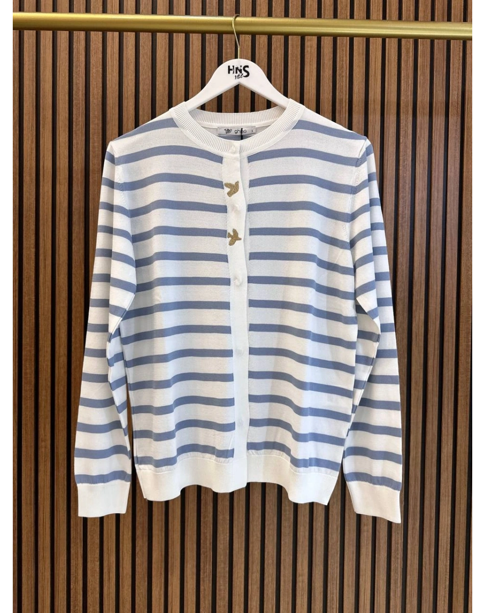 Ghisa 3620H3313 Ekru Mavi Hırka